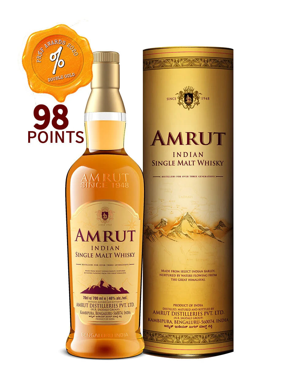 Amrut INDIAN SINGLE MALT Whisky — glass revolution imports